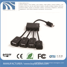 4 en 1 Adaptador del cable del anfitrión del eje de Micro USB OTG multi cable para Samsung / Tablet